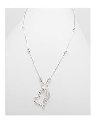 Heart CZ Necklace In 92.5 Sterling Silver
