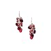 Sterling Silver Garnet and Cranberry Pearl Cluster Earrings