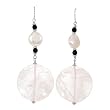 Earrings With 67.00ctw Precious Stones - Genuine Onyxes, Quartz and Shells Beautifully Crafted in 925 Sterling silver. Total item weight 20.5g Length 77mm