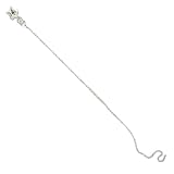Sterling Silver 10 inch Hollow Polished CZ (Cubic Zirconia) Star Anklet - 10 inch