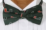 Miami Bow Tie - University of Miami Green Pre-Tied Bow Tie with U Logo