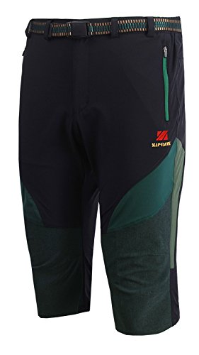 Zipravs Mens Hiking Trekking Lightweight Walking Capri Pants Black