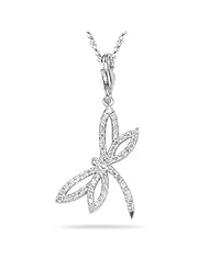 1.16 Cts Diamond Butterfly Pendant in 14K White Gold