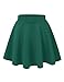 Noble U Women's Basic Solid Versatile Stretchy Swing Mini Skater Skirt
