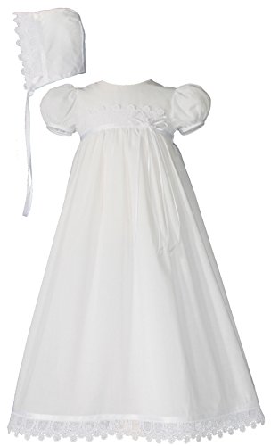 Cotton Christening Gown with Italian Lace