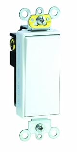 20 Amp, Decora Plus Rocker Single-Pole AC Quiet Switch, 120/277 Volt, Commercial Grade, Back and Side Wired, Grounding, Brown/Black/Grey/Ivory/Red/Light Almond/White, 5621-2