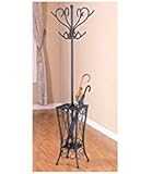 Coaster Home Furnishings Coat Rack with Umbrella Holder, Satin Black Finish