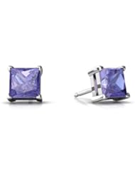 Genuine Tanzanite 14kt White Gold Stud Earrings