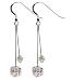 Fantasy Clear Swarovski Cube Crystal Sterling Silver French Ear Wire Hook 2.5" Long Dangle Earrings