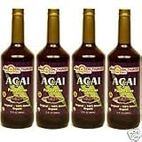 4 Pack Amazon Thunder 32 oz Acai Berry Pulp Puree Juice