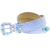 Small WESTERN Blue SNAKE SKIN Belt and Buckle by Body Candy