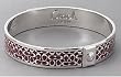 Coach Mahogany Brown Silver Signature Bangle Bracelet 1/2 94061