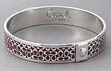 Coach Mahogany Brown Silver Signature Bangle Bracelet 1/2 94061