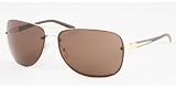 PRADA SPR58HS 5AK8C1 SHINY GOLD BROWN AVIATOR SUNGLASSES