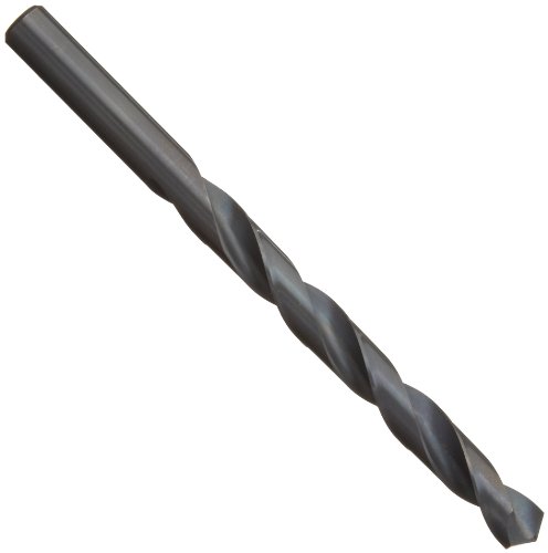Precision Twist R10A High Speed Steel Jobber Drill Bit, Black Oxide Finish, Round Shank, Spiral Flute, 118 Degree Split Point, 3/32" (Pack of 12)