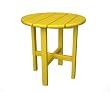 18" Recycled Earth-Friendly Outdoor Patio Round Side Table - Sunshine Yellow