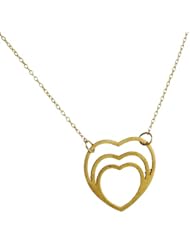 JANE HOLLINGER- Triple Heart Pendant in Brass and Gold-fill