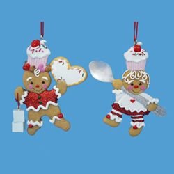 4" Gingerbread Kisses Cookie Girl with Spoon Christmas Ornament