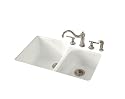 KOHLER K-5931-4U-0 Executive Chef Undercounter Kitchen Sink, White