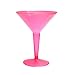 Party Essentials Hard Plastic Two Piece 8-Ounce Martini Glasses, Neon Pink, 10 Count