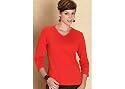 Misses Liz Wear 3/4 Sleeve Solid T-shirt