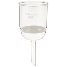 Chemglass CG-1402-27 Glass Buchner Filtering Funnel with Medium Frit, 600mL Capacity, 19mm OD x 100mm Length Stem, 90mm Diameter