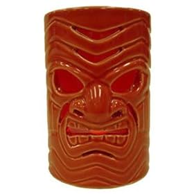 TIKI RED CANDLE HOLDERS