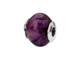 Reflections(tm) Sterling Silver Purple Magnasite Stone Bead / Charm