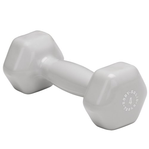 Body Solid Tools BSTVD4 4-Pound Vinyl Dumbbell (Light Gray)