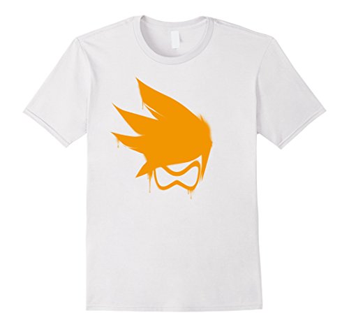 Men's Overwatch Tracer Orange Spray Tee Shirt Medium White