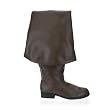 1 1/2 Inch Knee High Pirate Boot With Cuff Brown Halloween Costume MENS SIZING
