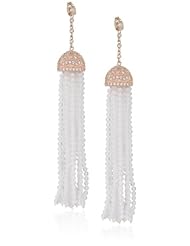 Freida Rothman Belargo Jewelry "Blush" Rose Quartz Rose Gold-Plated Sterling Silver Long Tassel Earrings
