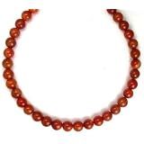 Amber Necklaces Carnelian 10 mm Beads Beaded Necklace 17  Long