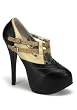 TEEZE-24, 5 3/4 Inch Heel 2 Buckle Strapped Pump W/Concealed PF