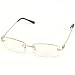 Fake Clear Lens Frameless Eyeglasses Rimless Silver