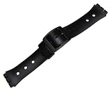 20mm Black Resin Replacement Watch Band for Swatch Irony Chronograph Watch