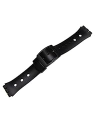 20mm Black Resin Replacement Watch Band for Swatch Irony Chronograph Watch