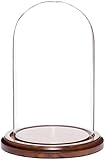 Plymor Brand Glass Doll Display Dome with Walnut Base - 4" x 7"