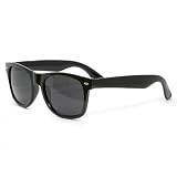 Wayfarer Sunglasses, Black, Mens, Womens, Unisex Black Lens, 100% UV400 Protection, CE marked