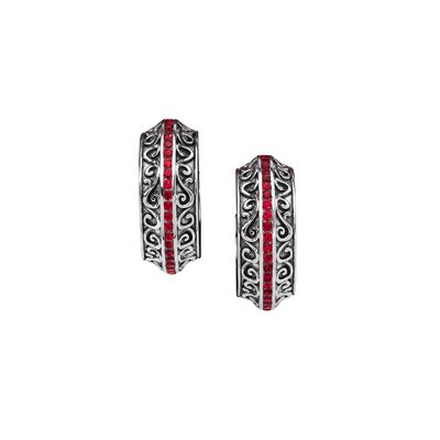 STARHAVEN Garnet Hoop Earrings