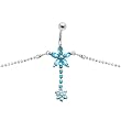 Zircon Blue Gem Floweret Flower Belly Chain