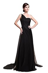 Mesh Backless Charmeuse/Chiffon One Shoulder Sleeveless Evening Dress 