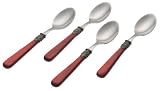 Rosanna Pearlized Red Napoleon Espresso Spoons, Set of 4