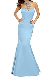 Sexy Mermaid 2015 Satin/Tulle Sheer Beaded Prom Dress 