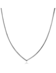 Sterling Silver V-Shaped 2mm Omega Chain Necklace
