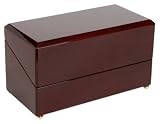 Image of Rapport W130 Mahogany Double Watch Winder with Burgundy Interior