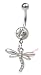 Dainty Dragonfly - Delicate & Cute Jeweled Belly Button Navel Ring CLEAR