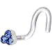 Bioplast Blue Trio Gem Nose Screw Ring