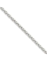 3mm, 14 Karat White Gold, Round Wheat Chain - 20 inch