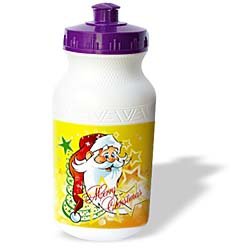 Milas Art Christmas - Santa with stars and tree - Water Bottles